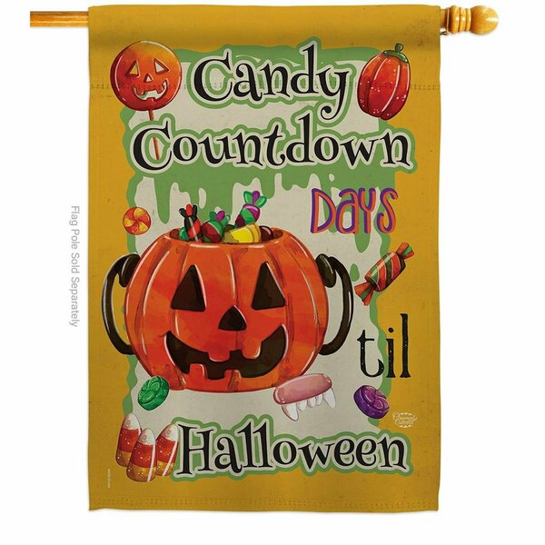 Cuadrilatero 28 x 40 in. Candy Countdown House Flag with Fall Halloween Double-Sided Vertical Flags  Banner CU3910212
